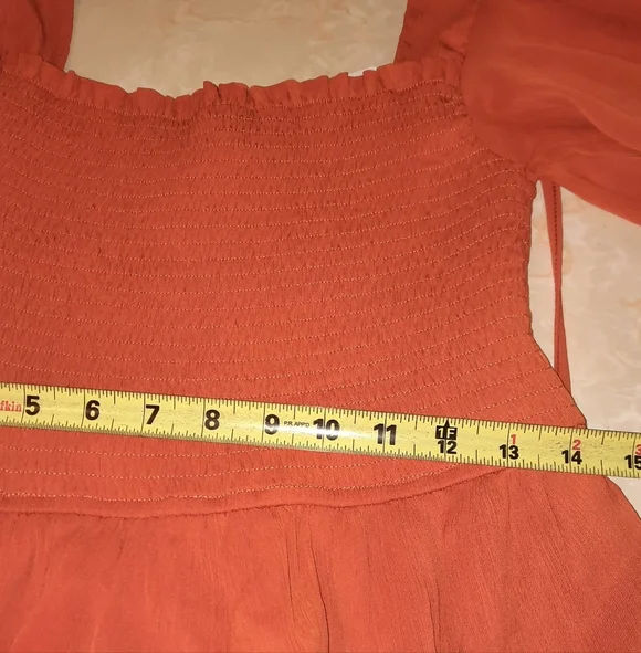 Elegant Rust Tiered Dress - Picture 3 of 15